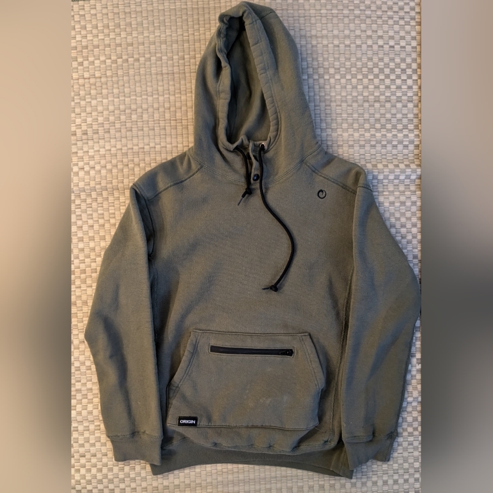 Origin The Heavy Pullover Hoodie Olive Green Men's Size Small Made in USA